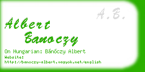 albert banoczy business card